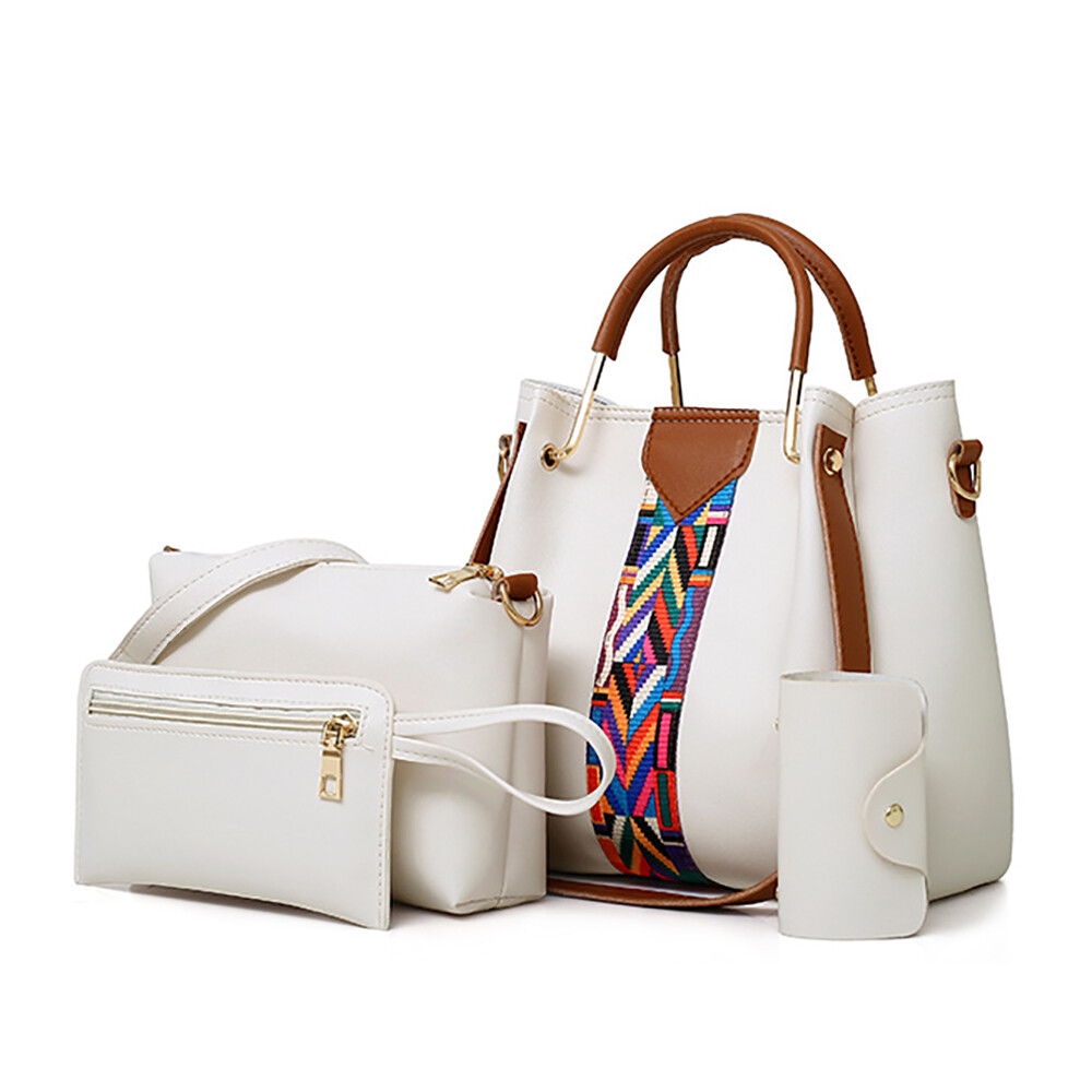 4Pcs/Set Women Lady Leather Handbags Messenger Shoulder Bags Tote Satchel Purse