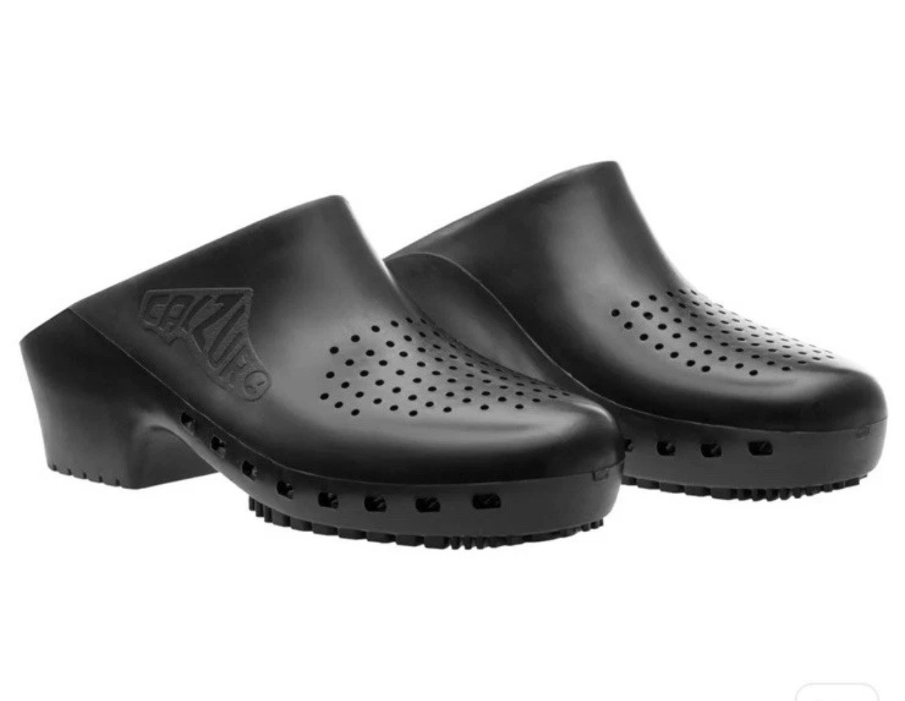 Calzuro Classics Work Clogs Men 9-10 Black Rubber Slip Resistant Comfort Nursing