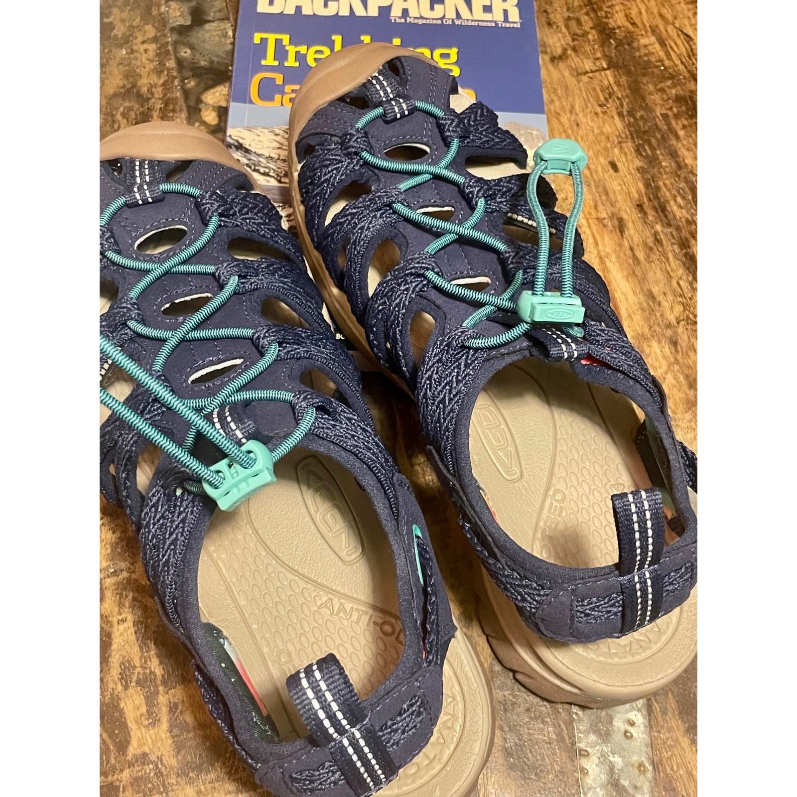 Keen Astoria West Sandals Womens 9 Navy Blue Teal Hiking Water Shoes 1031334