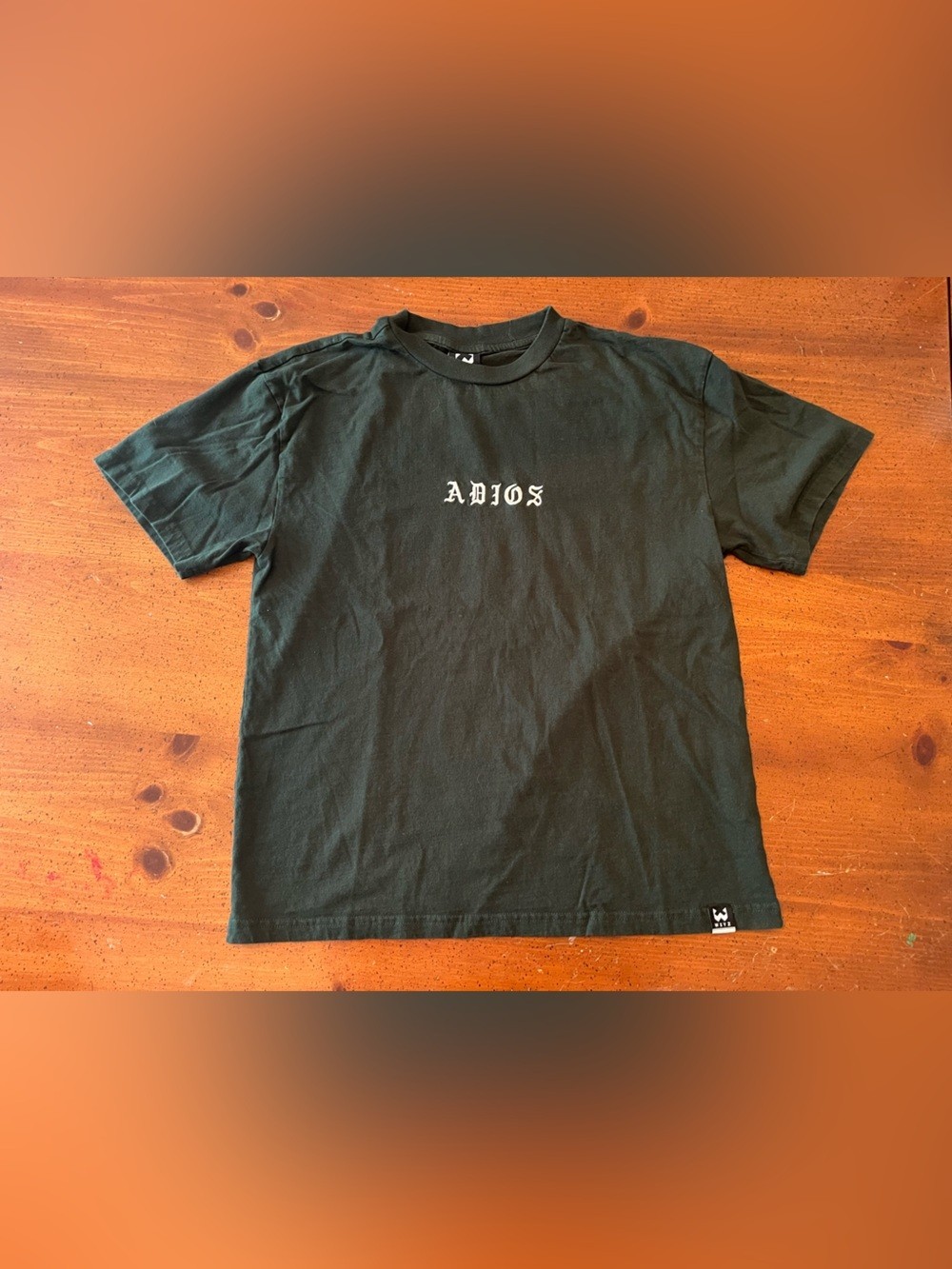 Men’s WXYZ Dark Green Short Sleeve “Adios” Tee – Size S