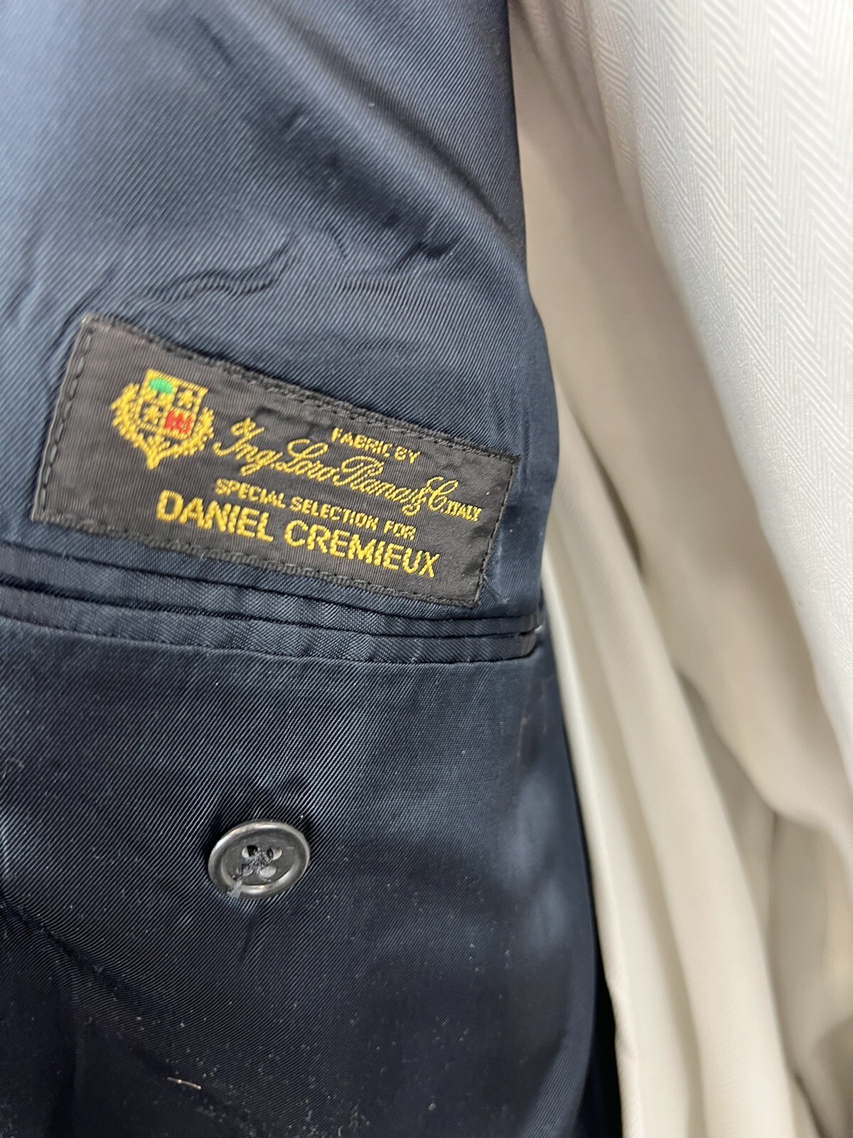 Daniel Cremieux Men’s Navy Nailhead Loro Piana Wool Sport Coat Blazer Size 46 L