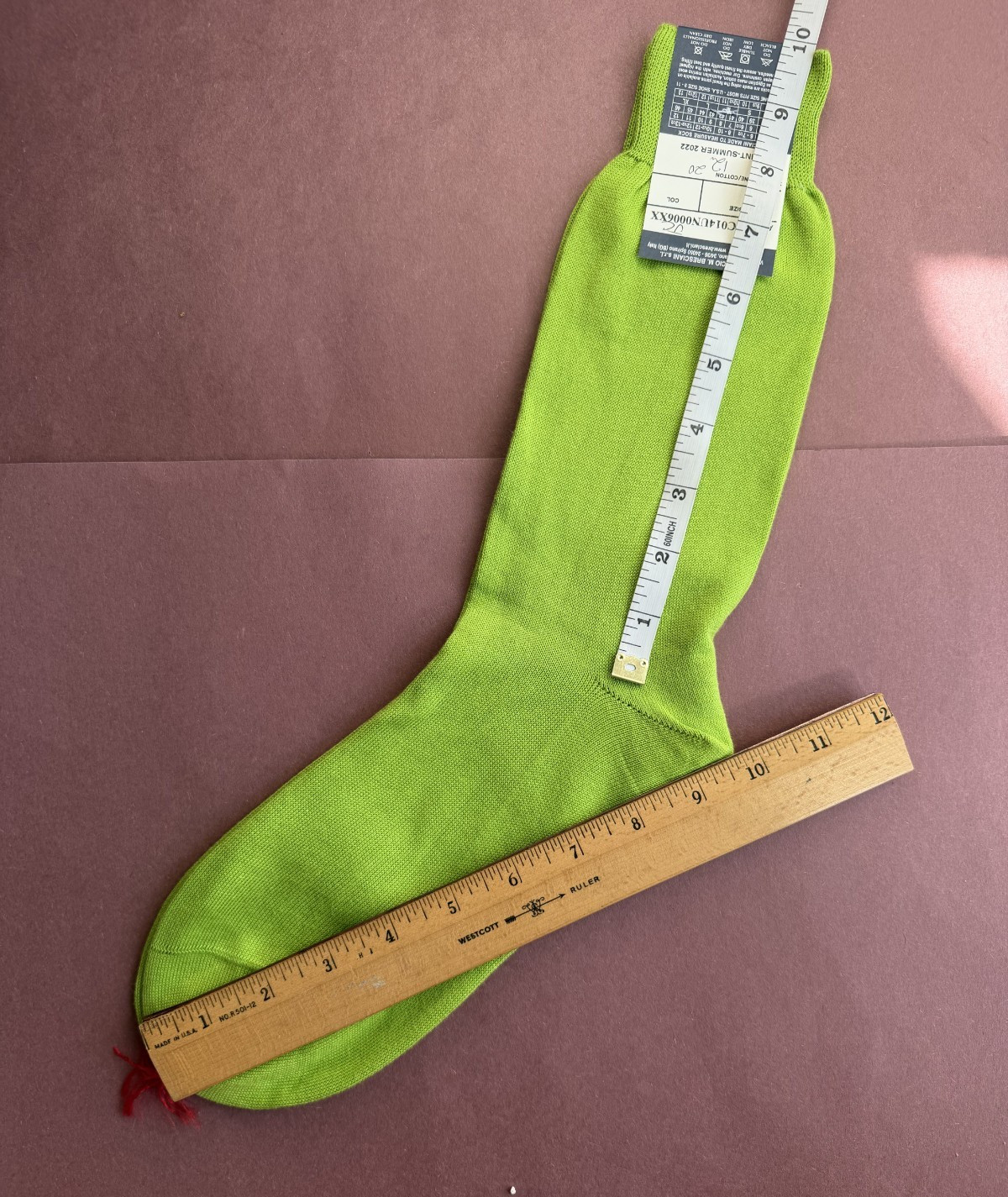 Spring/Summer 2022 Men’s Bresciani Socks NWT Cotton Lime Green Solid