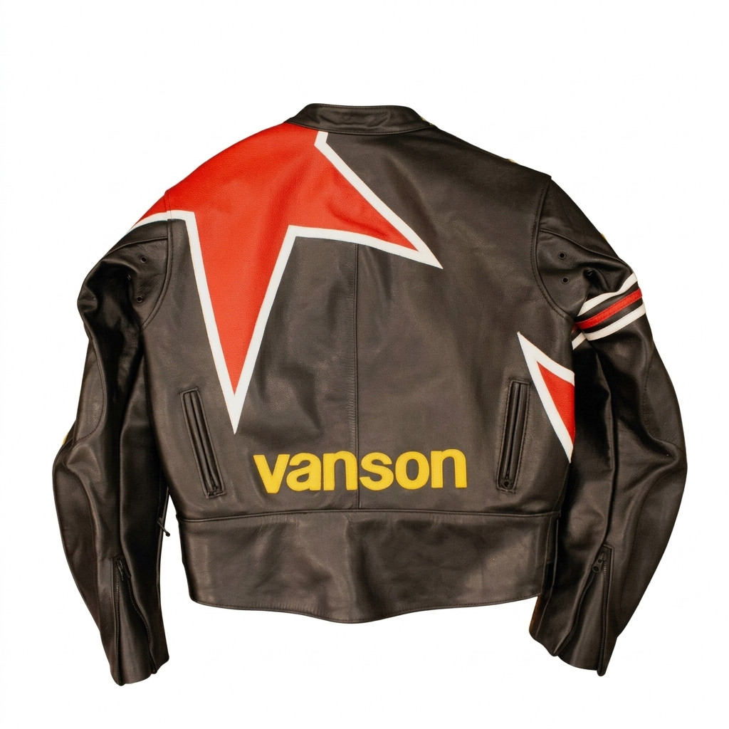Van son Leathers Cobra Star Men’s Black Cowhide Leather Motorcycle Riding Jacket