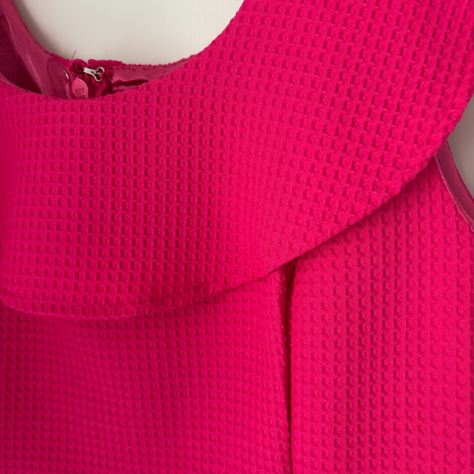 SHE & SKY LA Hot Pink Spring Waffle Print Collared Lapel Sleeveless Dress Size L