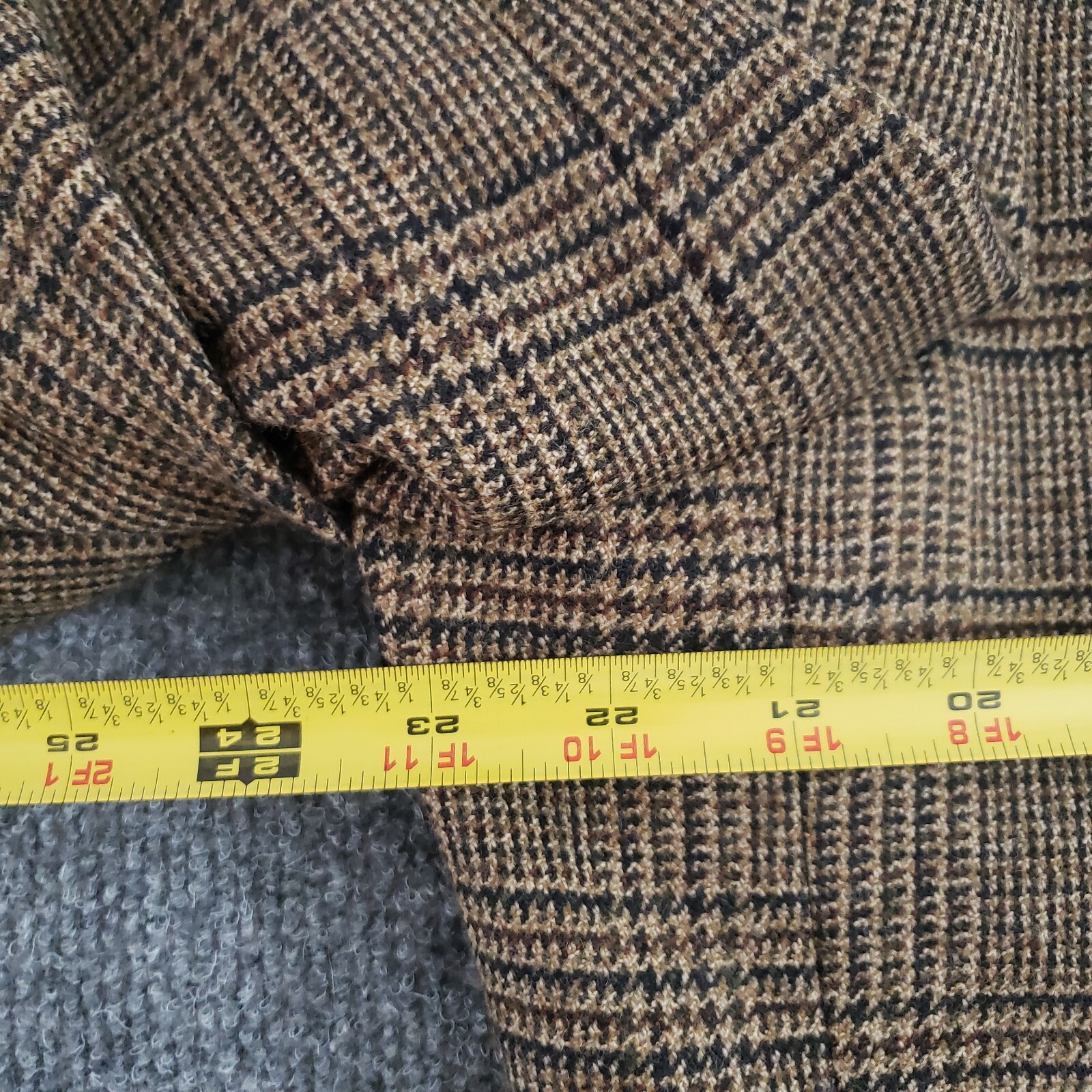gianfranco italy collection hounds tooth blazer mens 44 r 100% lambs wool brown