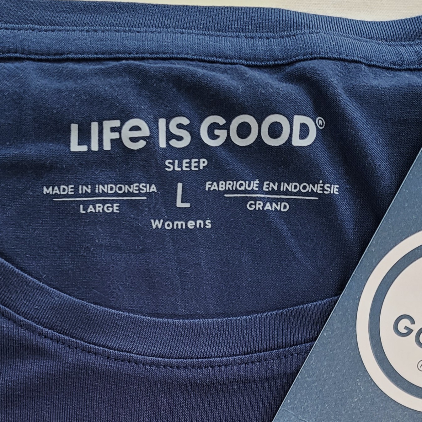 Life Is Good SS Shirt Relaxed Sleep Tee COZY WINTER GRATITUDE MUG 44in Womens L