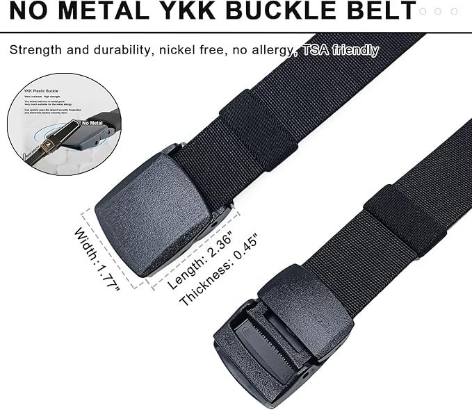 2-Pack Elastic Stretch Belt, Men s Nylon Tactical Hiking Belt, Fits Up to 42