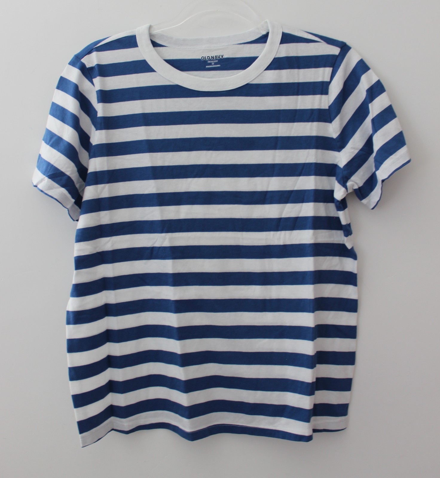 Old Navy EveryWear Crew-Neck Striped T-Shirt White & Blue Multisize NWT