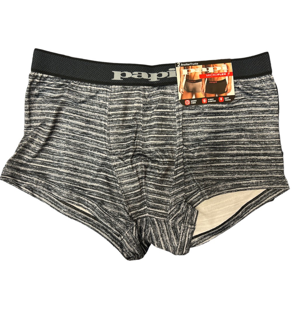 New Men’s Papi 2 Pack Brazilian Trunks Boxer Briefs Soft & Sexy Underwear Small