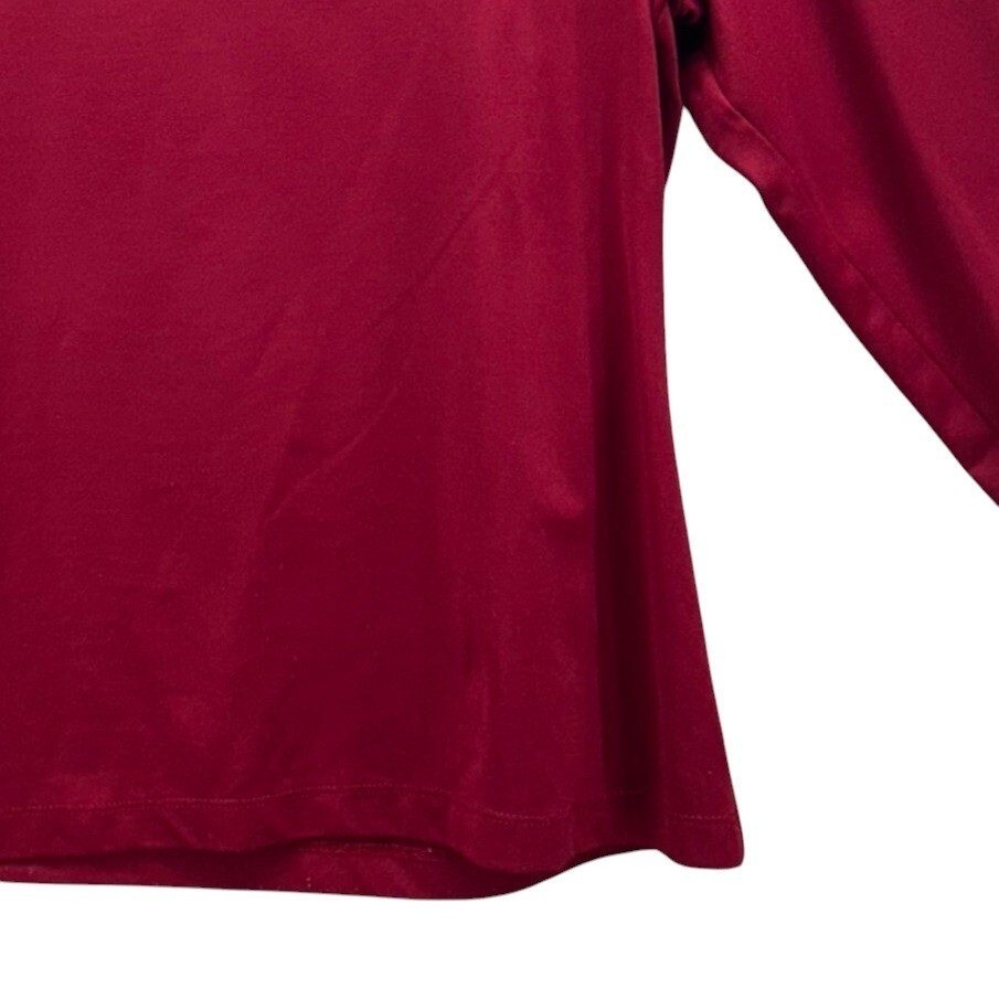 Vintage Chicos Womens Blouse Medium or 1 Maroon Slinky Knit Career Work Office