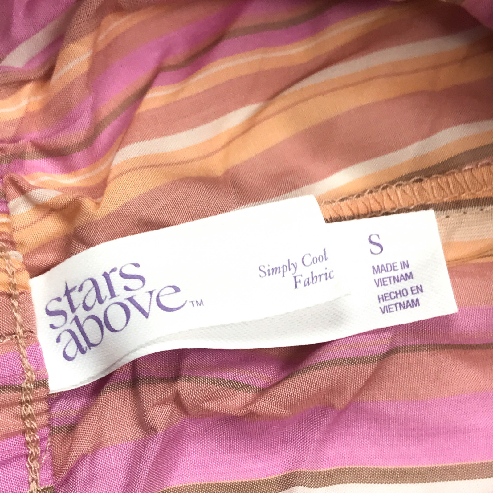 Stars Above Womens Size S Sleep Shorts Drawstring Pockets Striped Pink/Orange