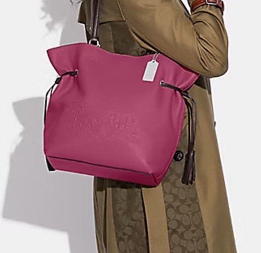 Coach Leather Tote Andy Horse And Carriage Light Raspberry With Matching Wallet