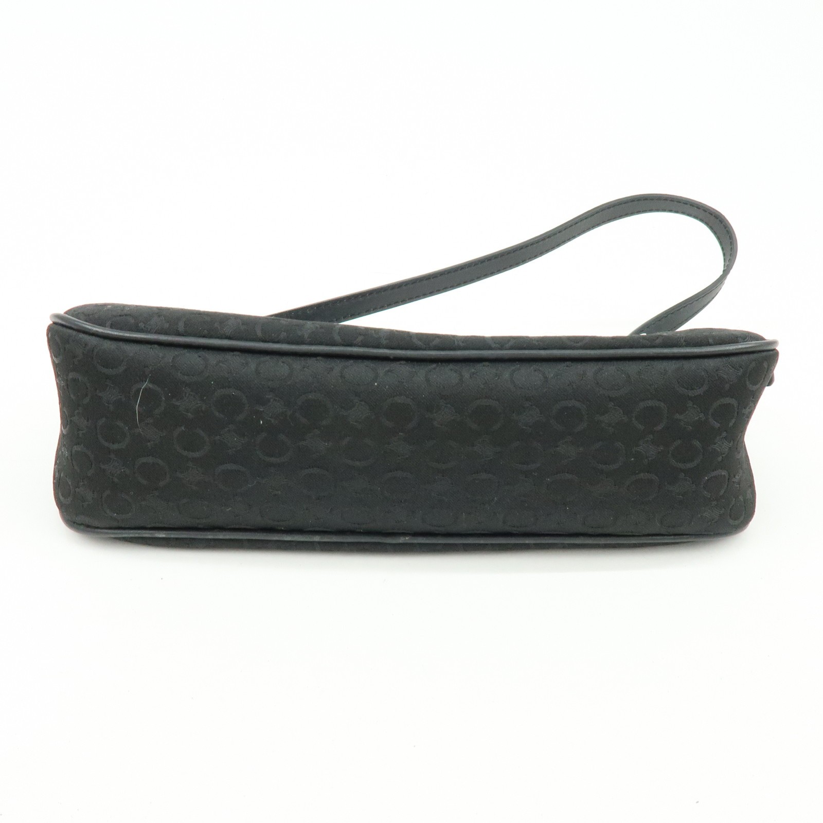 CELINE C Macadam Leather Shoulder Hand Bag Accessory Pouch Black Auth Used F/S