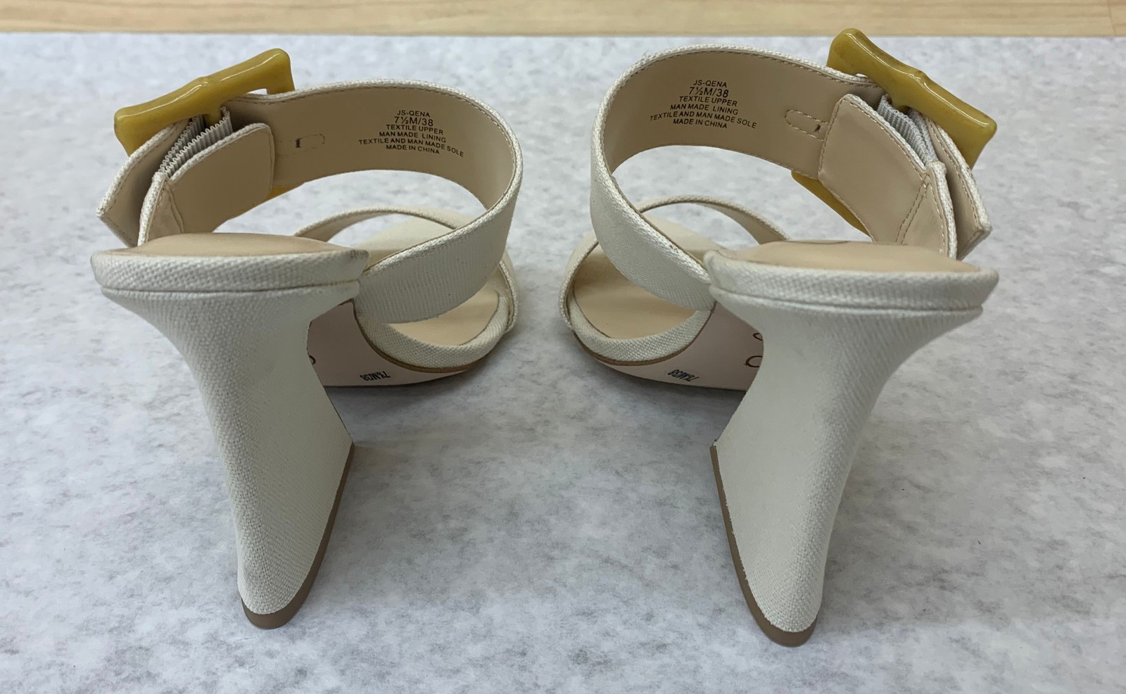 Jessica Simpson Heavy Canvas Pointed Toe Heeled Sandals in Natural Choose Size