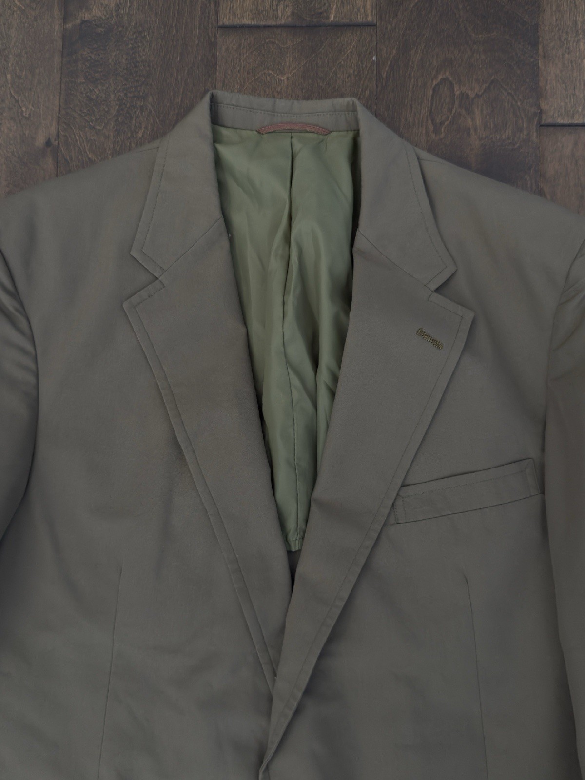 Haspel Mens Blazer Size 42L Tan Beige Suit Jacket 2-Button Single Breasted