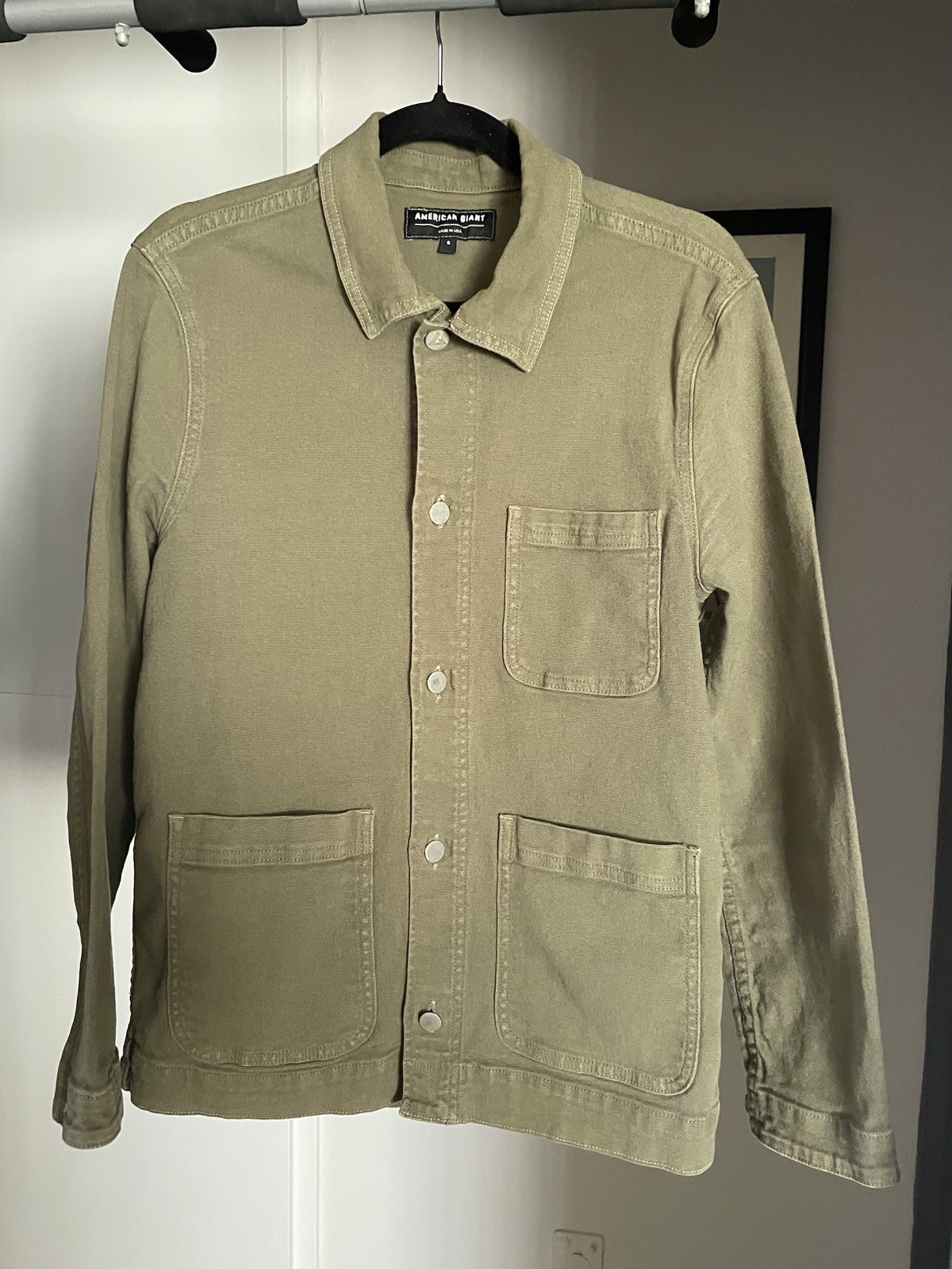 American Giant Unisex Roughneck Chore Jacket – Artichoke Green Size S