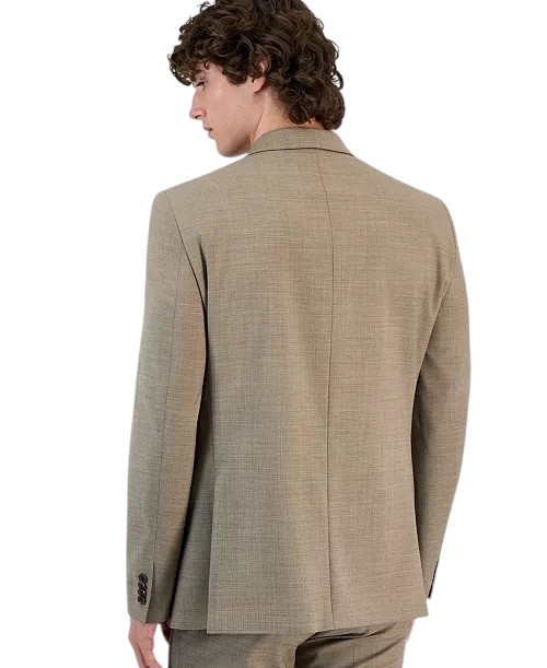 Tommy Hilfiger Mens Modern fit Suit Jacket Blazer 40 R Tan Beige Solid Wool