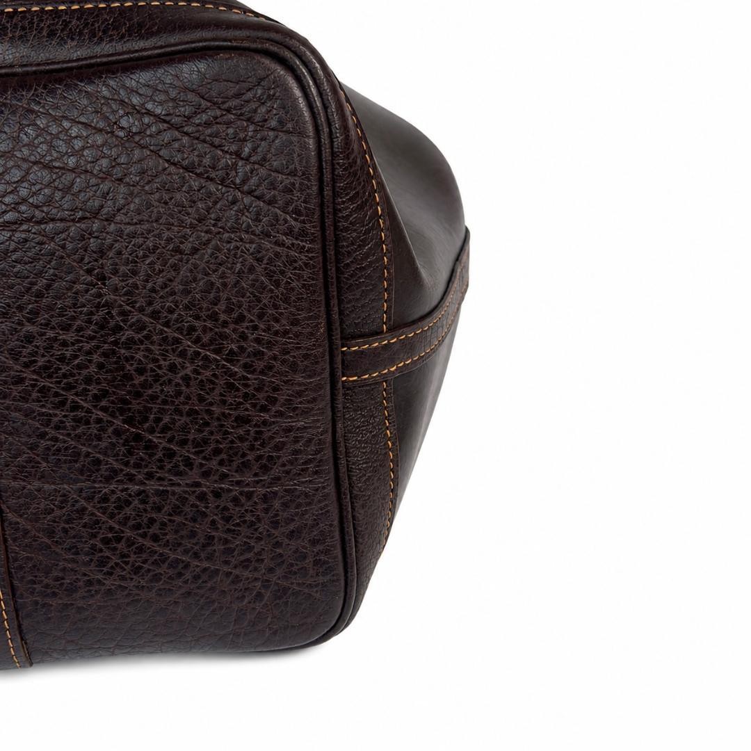 HERMES Garden Party PM Dark Brown Amazonia Leather Tote Bag 21.26in x 10.63in