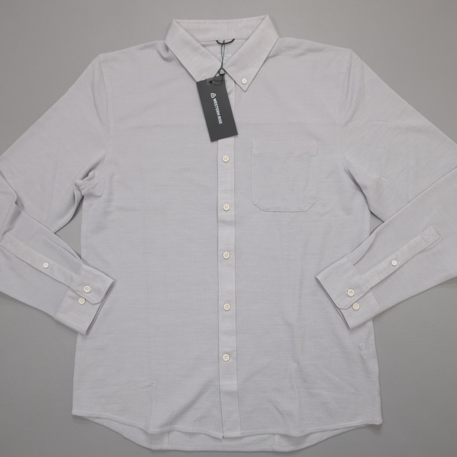 Western Rise Slim Fit Limitless Merino Wool Button Down Shirt Wicking Smoke