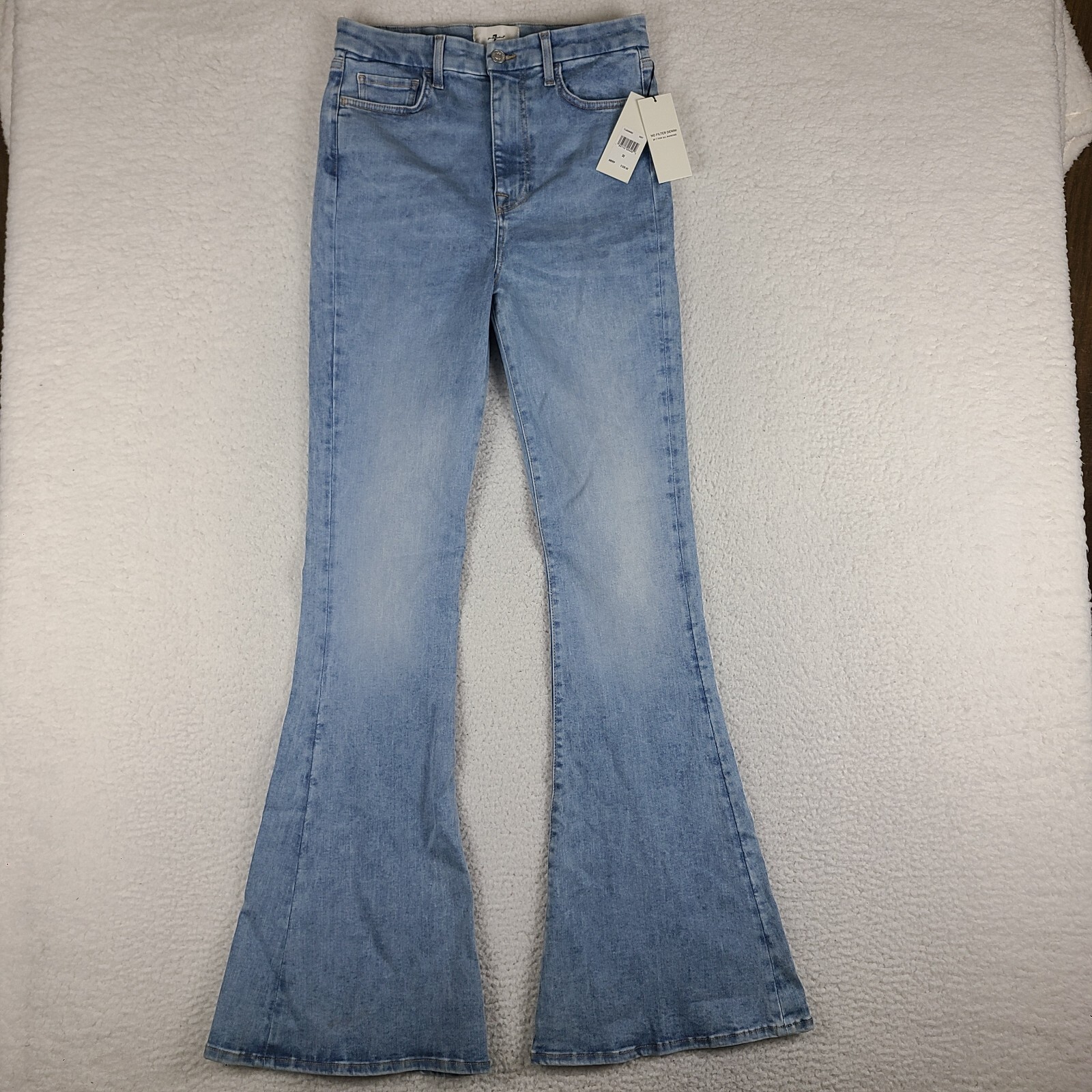 7 For All Mankind Jeans Womens 30 Ultra High Rise Skinny Flare No Filter Denim