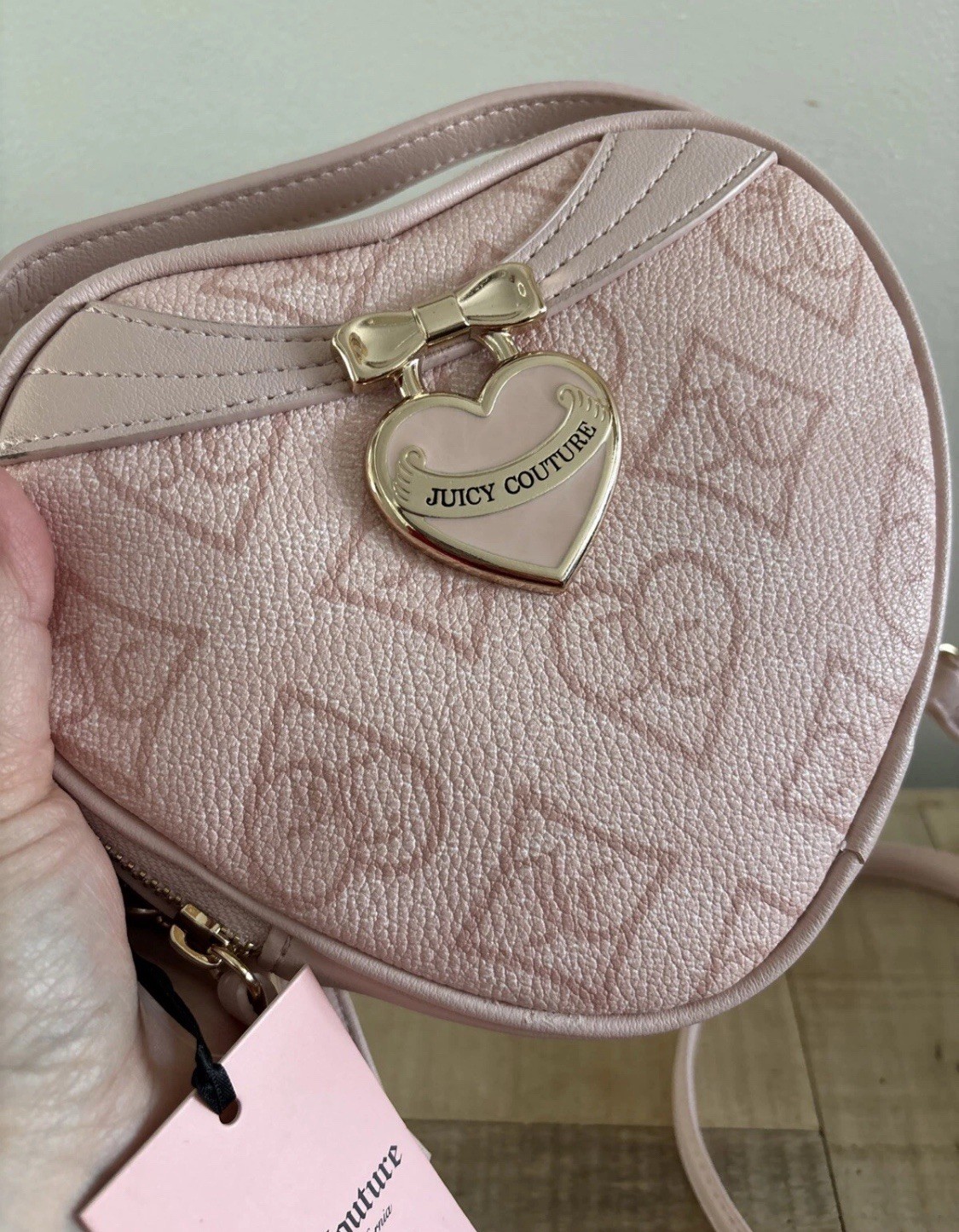 NWT Juicy Couture Pink Clay #2 Precious Moments Heart Crossbody MSRP $118