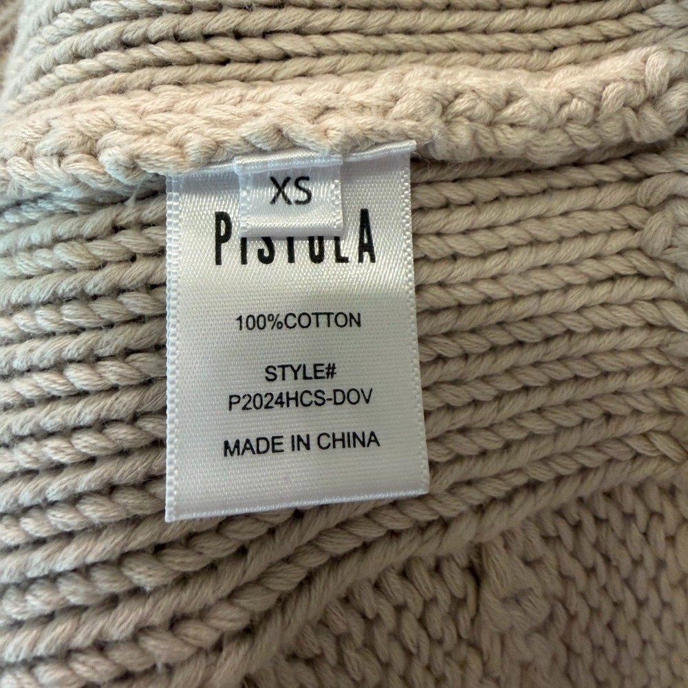 Pistola Revolve Kiran oversized sweater vest in ecru color. Size XS