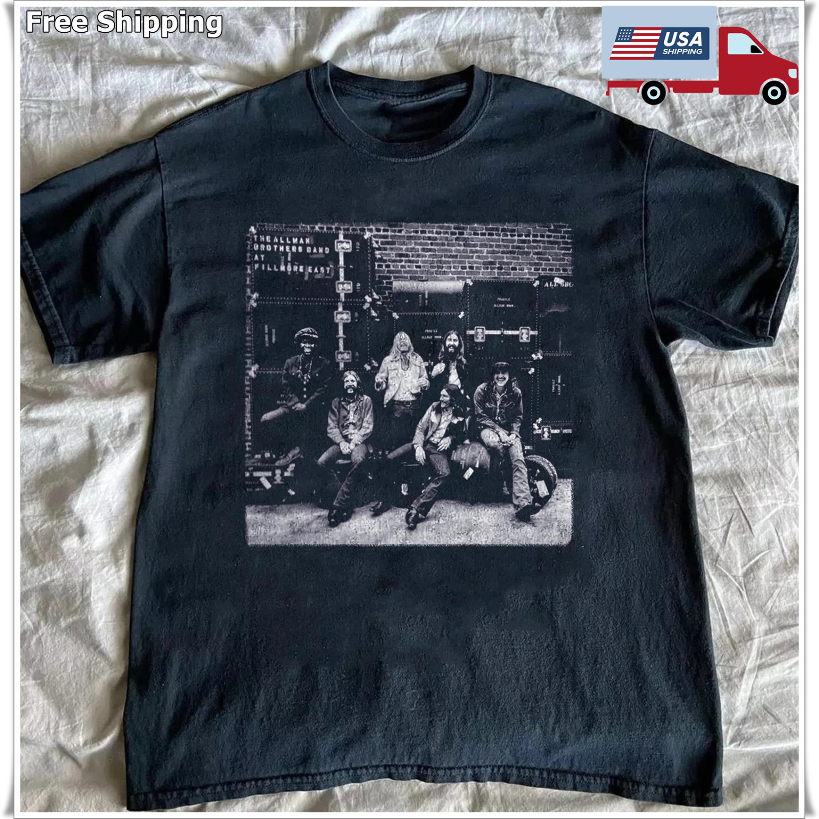 The Allman Brothers – At Fillmore Unisex Black T-shirt Size S-5XL
