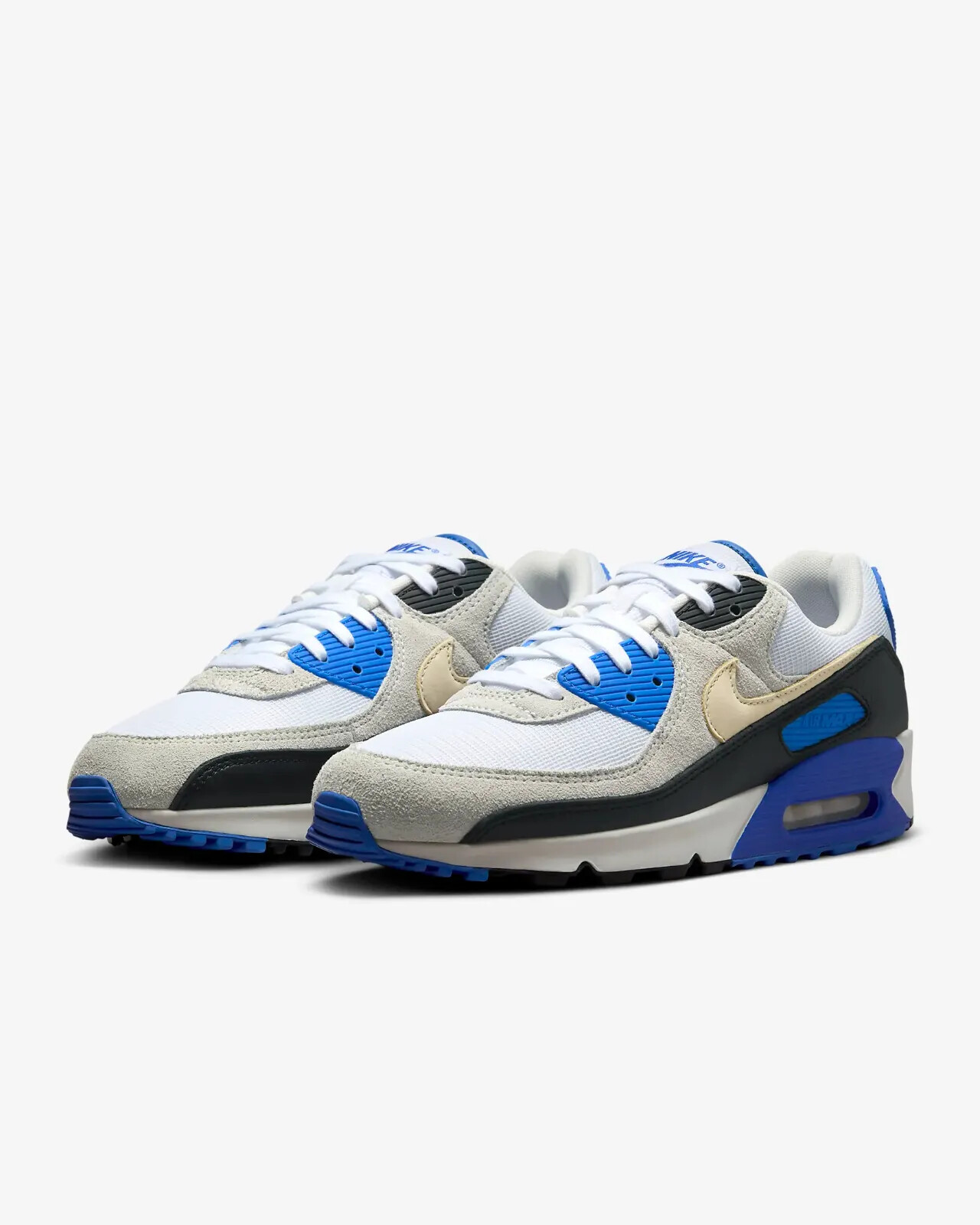 Nike Air Max 90 Shoes White Racer Blue Black HF3449-100 Men’s Multi Sizes NEW