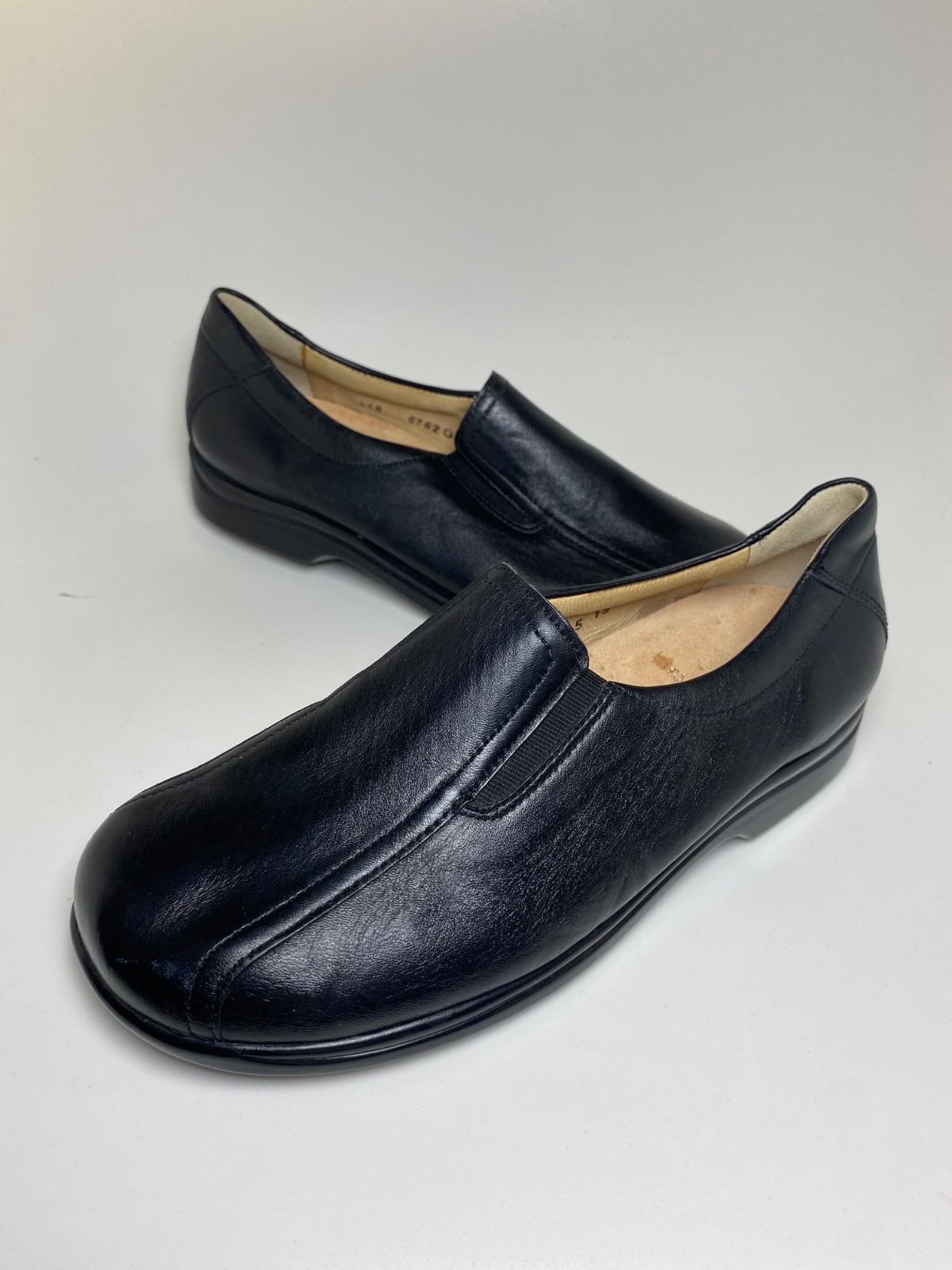 LADYSKO Black Leather Slip On Comfort Shoes Women EU 38 Removable Insole Medical