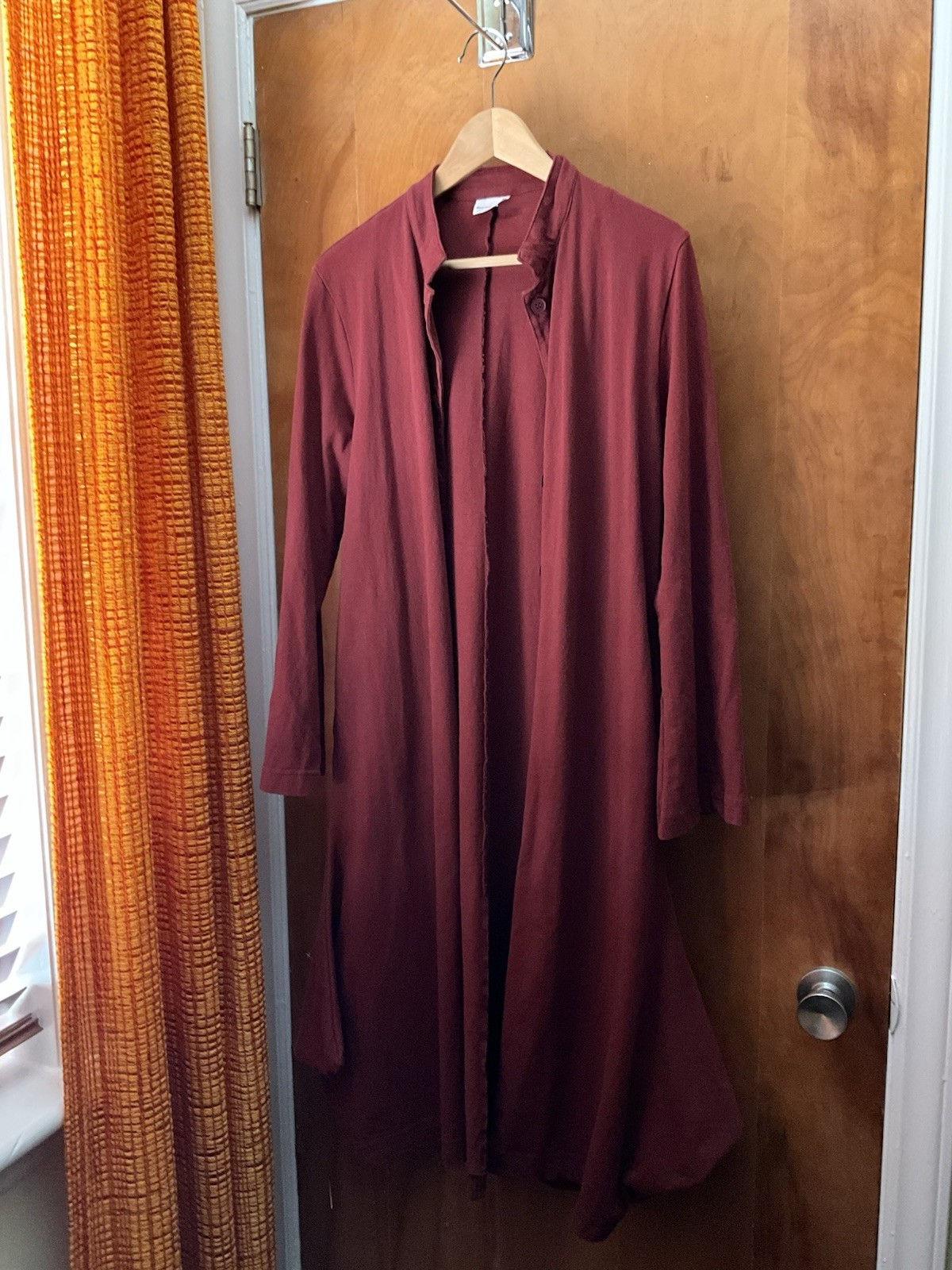 Bryn Walker Pacificotton Red Button-down Flare Coat Cardigan Size S