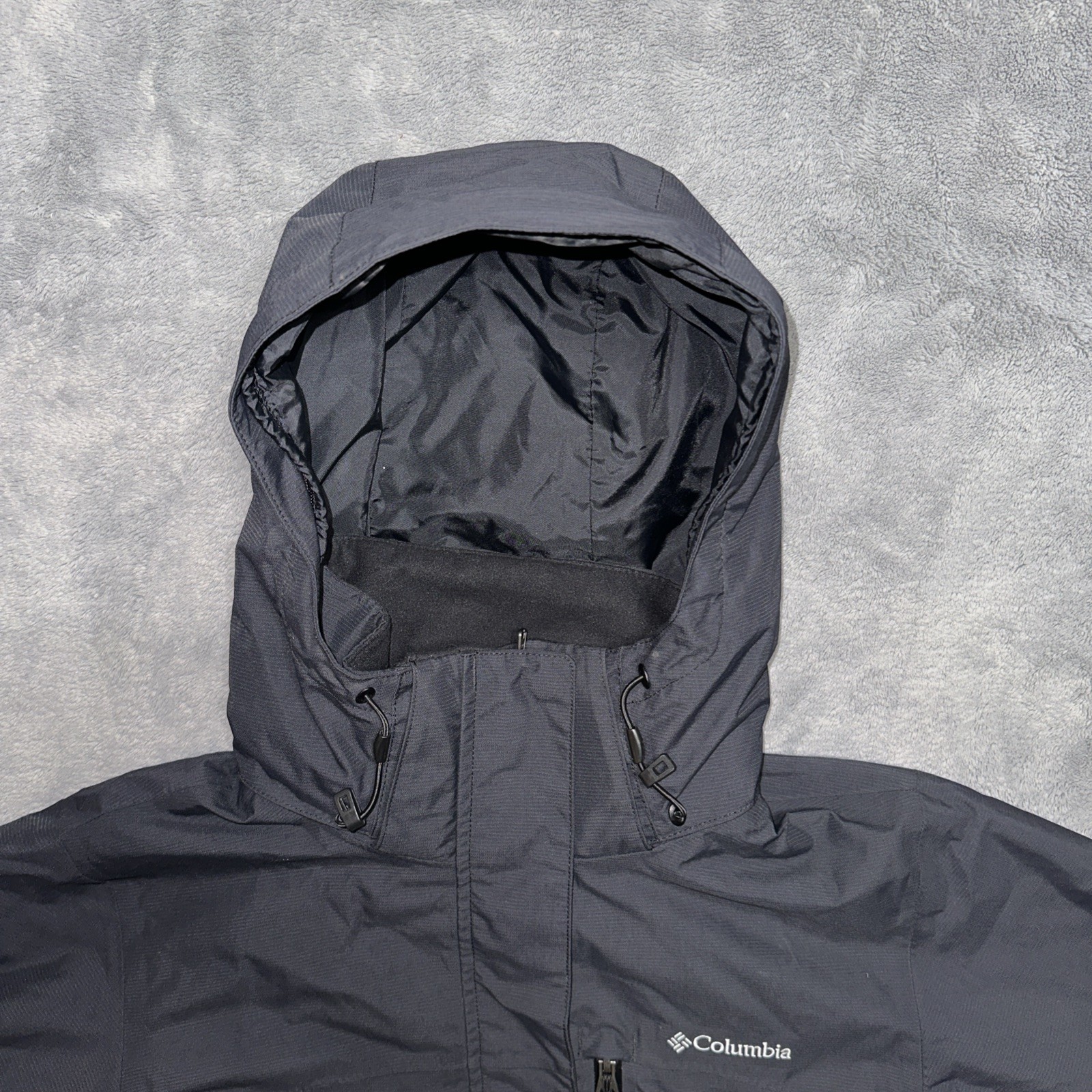 Columbia Interchange Jacket Medium Omni-Tech Waterproof Removable Hood Double Zi