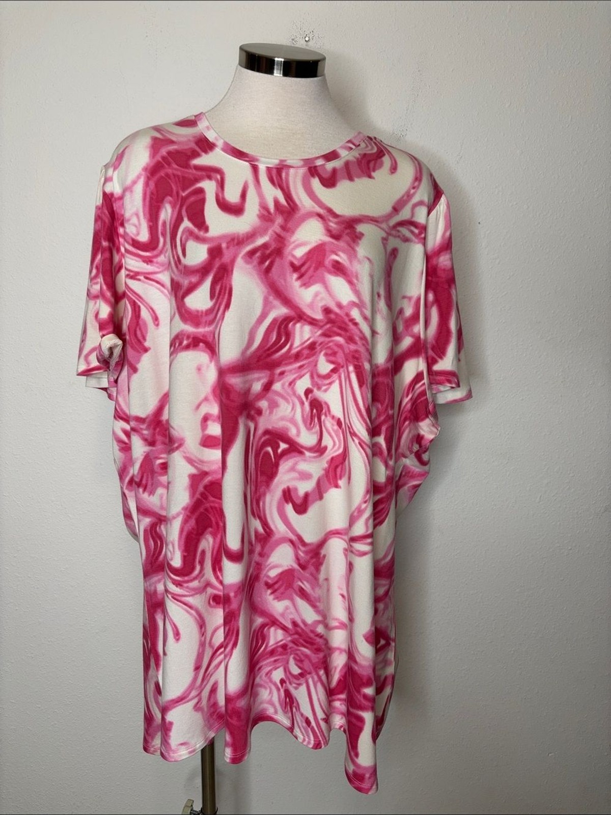 Laurie Felt Pink and White Marble Short Sleeve Tee