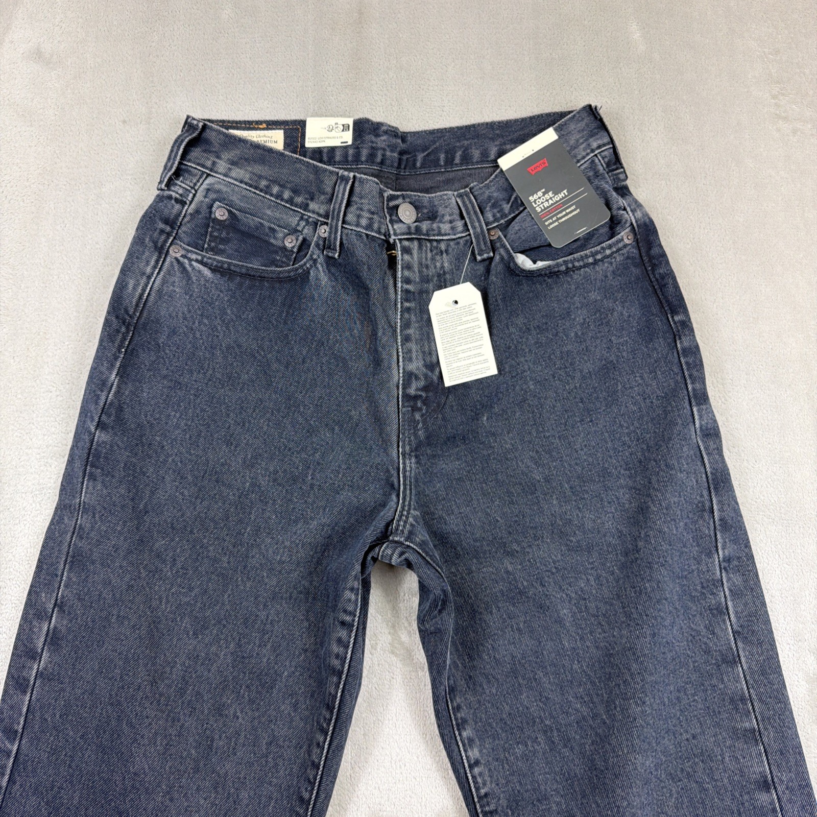 Levi’s 568 Premium Jeans Men’s Size 29×30 Loose Straight Blue Denim Cotton