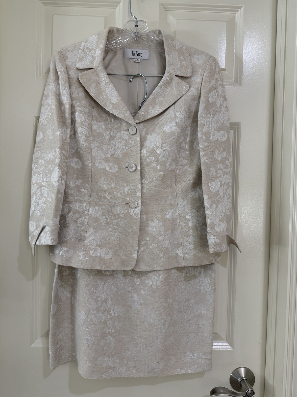 Le Suit women linen blend 2- piece skirt sutis size 6