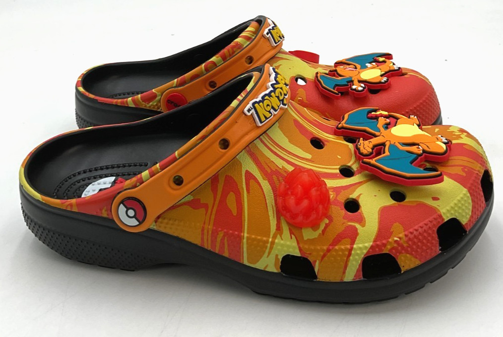 Pokémon x Crocs Charizard Classic Men’s 9 / Women’s 11 Fire Orange Clogs NIB