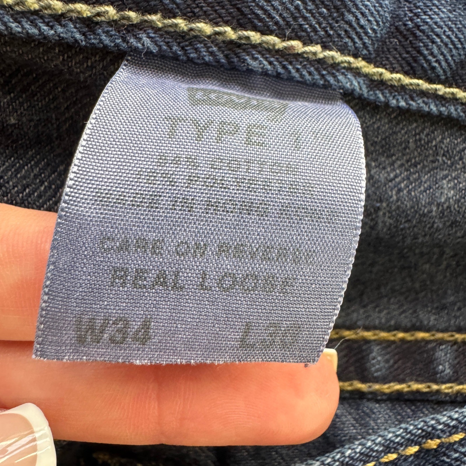 Levis Type 1 Real Loose Jeans Mens 34×30 Dark Wash Baggy Wide Leg Denim Vintage