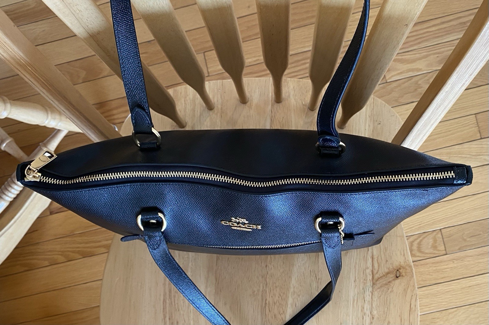 Coach F79608 Gallery Tote In Black Crossgrain Leather