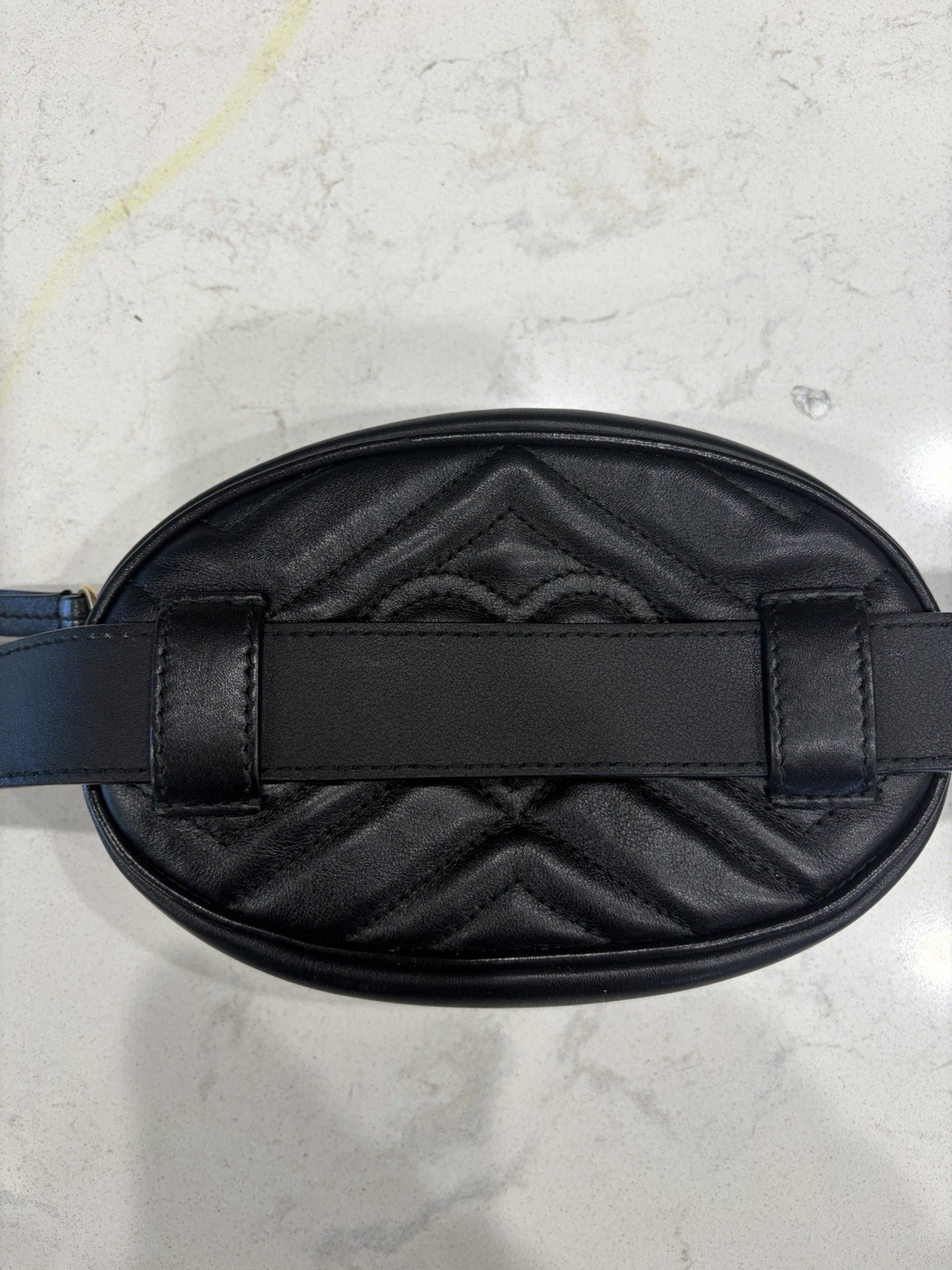 Gucci GG Marmont Matelasse Belt Bag Black Leather