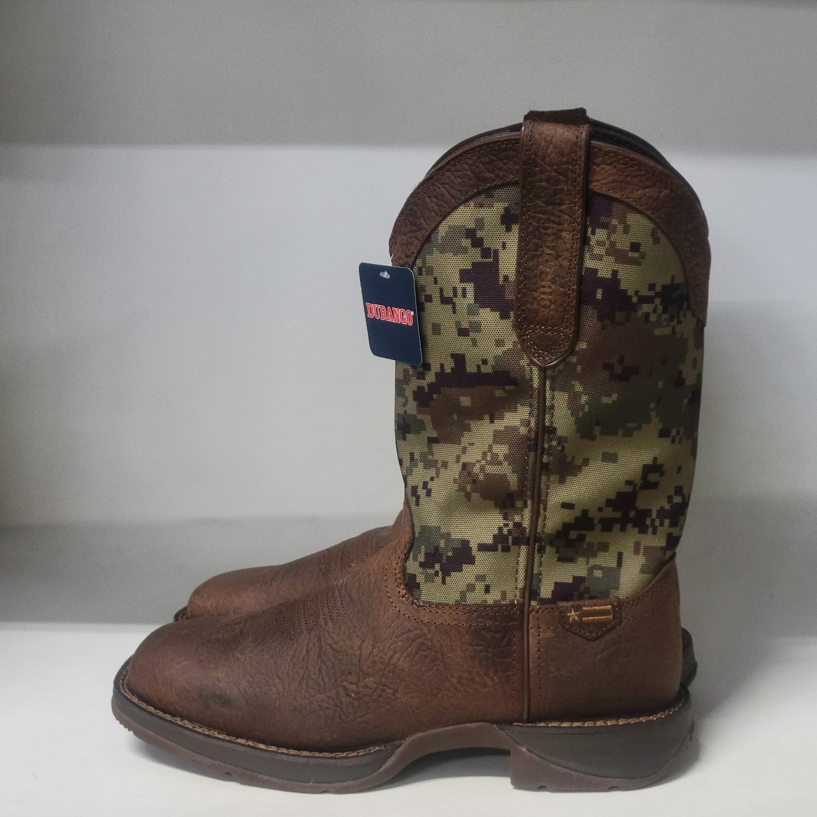 Durango Rebel 12″ Western Boot Dark Brown/Green Digi Camo Mens Size 9.5W