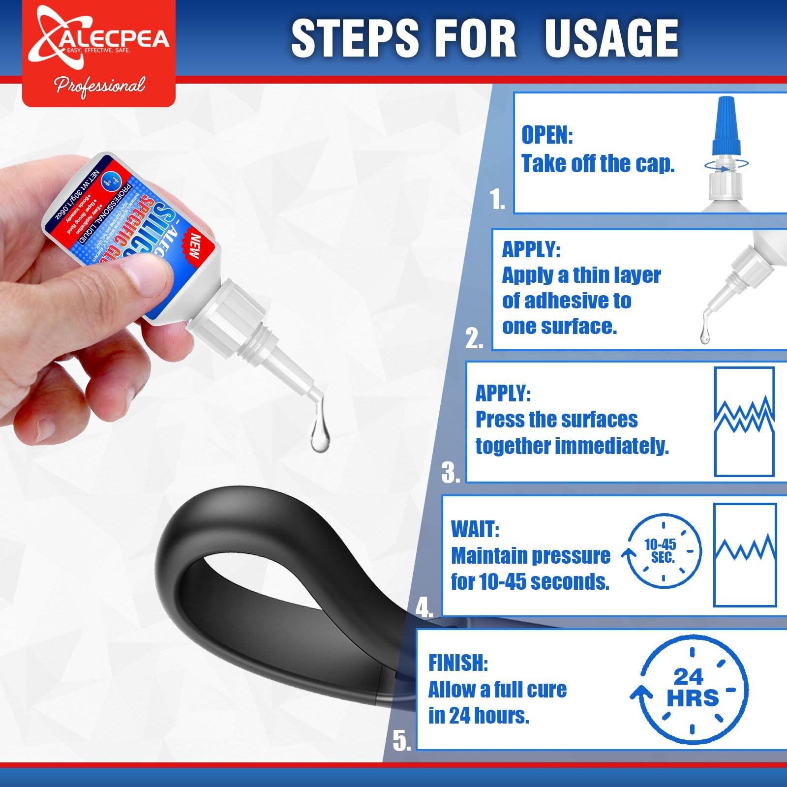 ALECPEA 30g Professional Silicone Glue – 30g/1Pack,