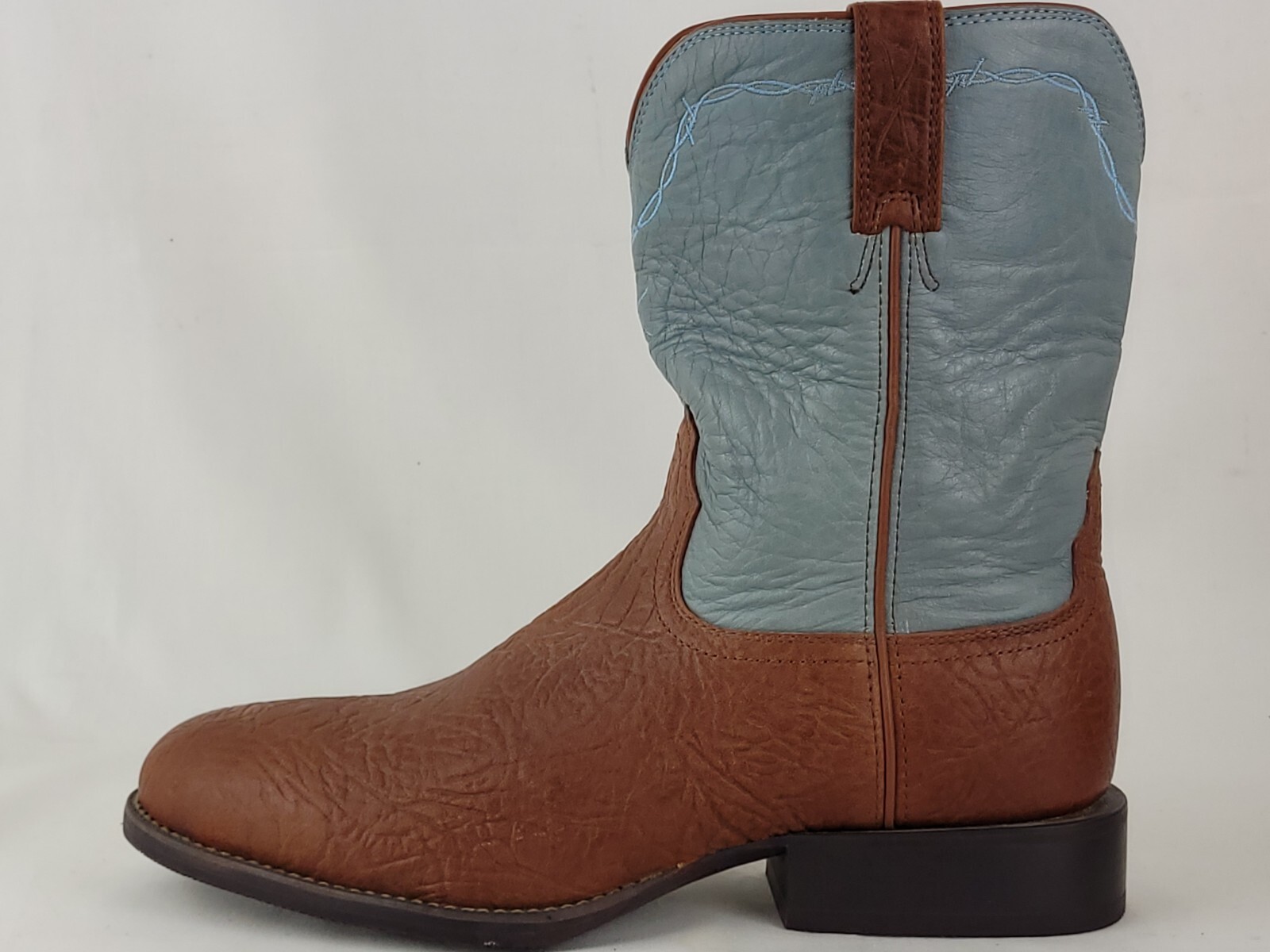 TWISTED X Brown Bullhide Blue Leather Western Cowboy Boots Mens 9.5 B (Narrow)