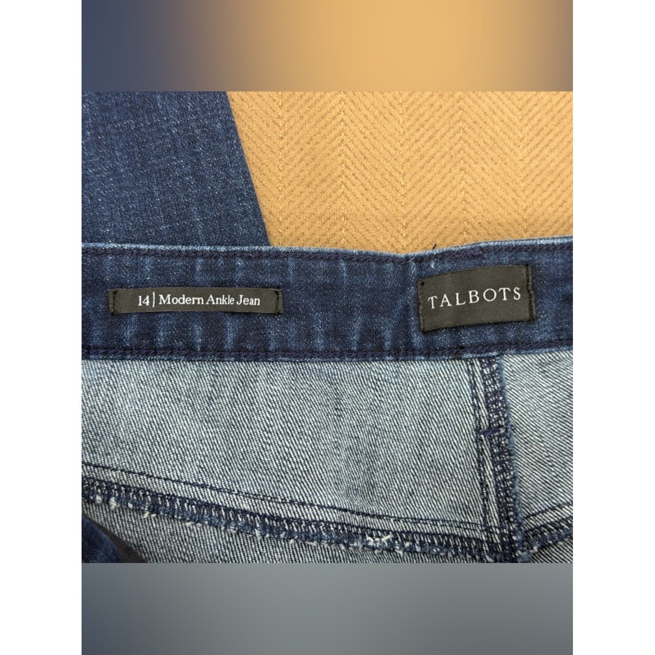 NWT Talbots Modern Ankle Jean High Waist Straight Leg Dark Wash size 14