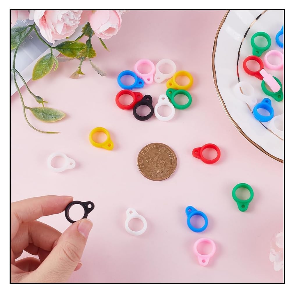 60 Pieces Anti-Lost Silicone Rubber Rings, Pen Holder for Lanyard, Necklace L…