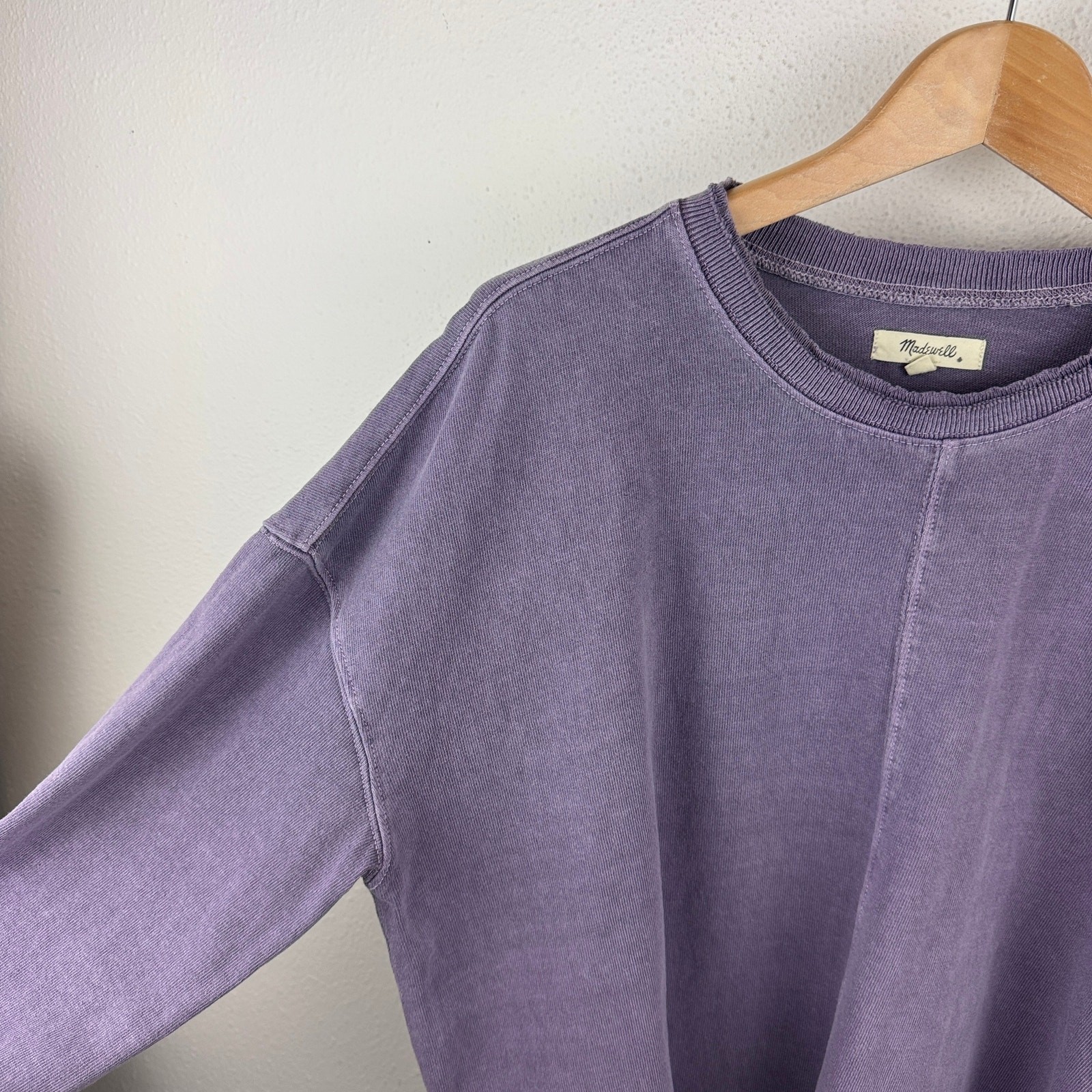Madewell Garment-Dyed Relaxed Long Sleeve S Purple Cotton