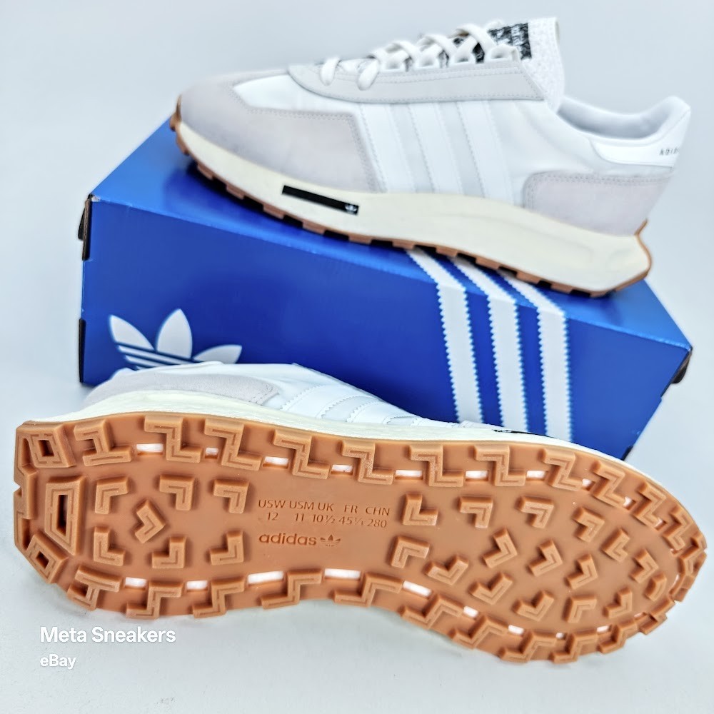 Adidas US 10 Men’s White Silver Gum Boost Retro Runner Retropy E5 H03075 New