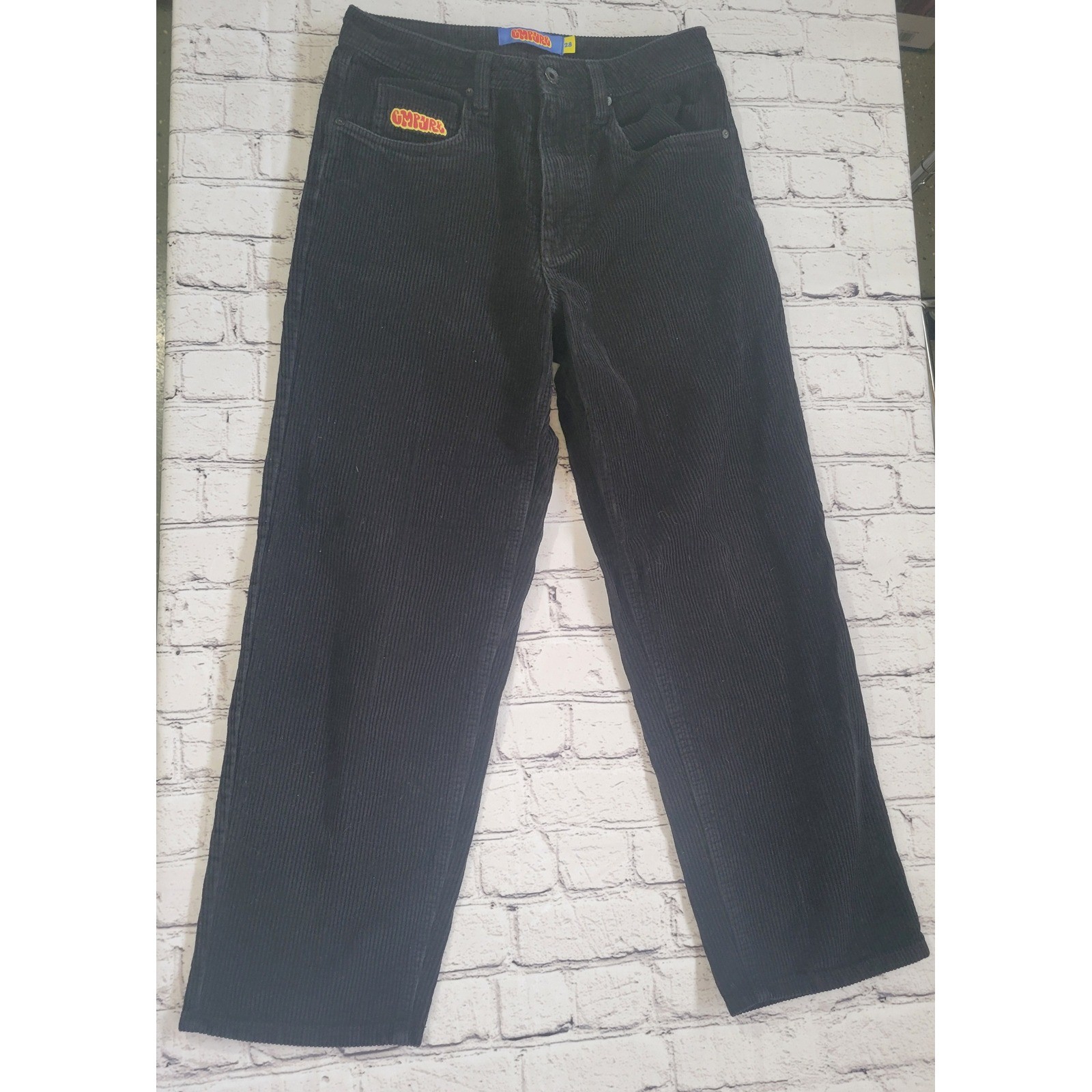 Empyre Relax Black Corduroy Pants Mens Size 28 Skate Streetwear Baggy Trousers