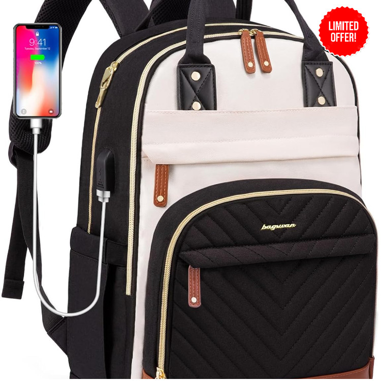 Laptop Backpack Women 15.6 Inch Waterproof Anti Theft USB Charge Travel College