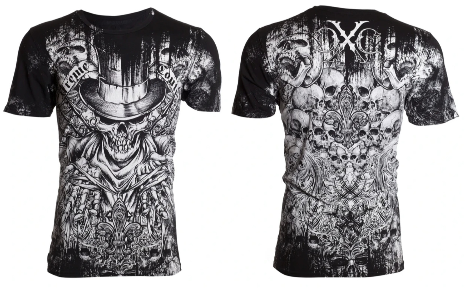 Xtreme Couture Affliction Men’s T-Shirt OFFERING Skull Black Tattoo Biker S-3XL
