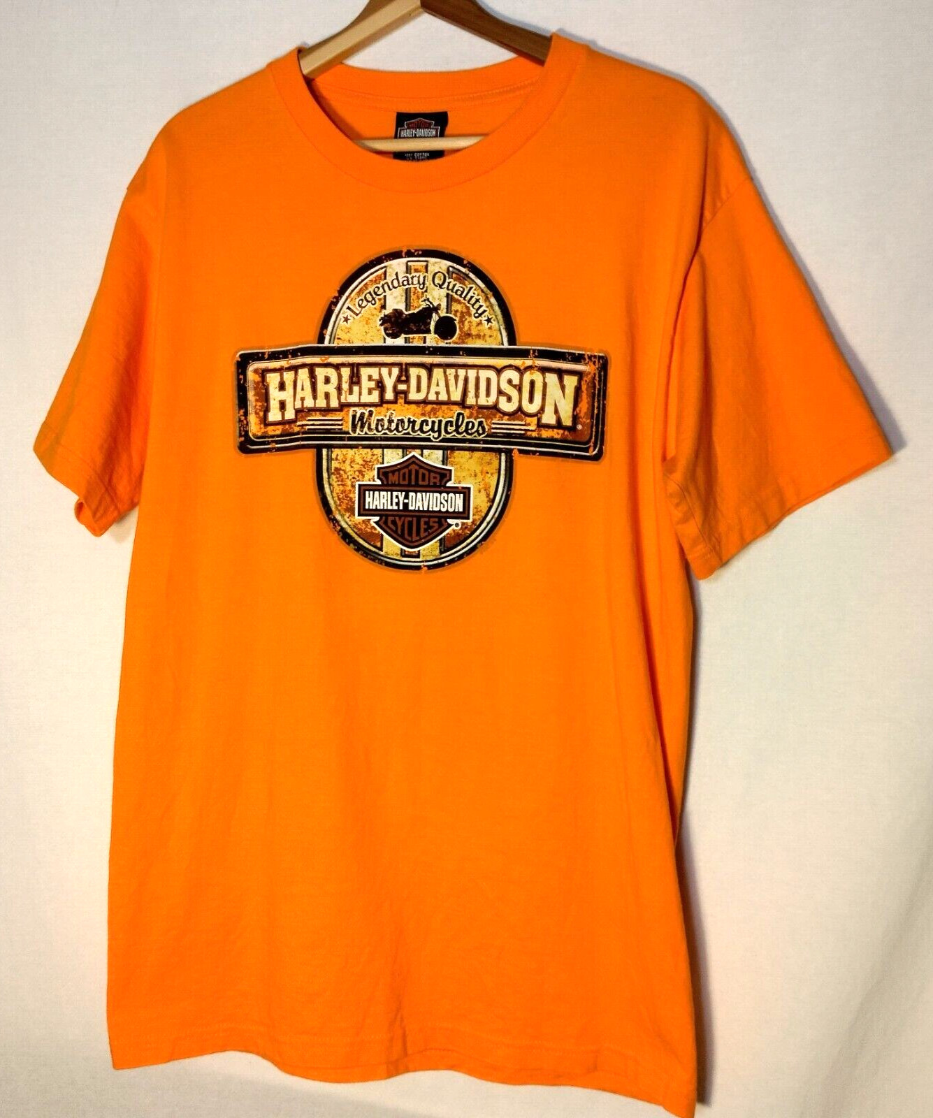 Coxs Harley Davidson Shirt Men Large Rock Hill SC Orange Motorcycle Biker Moto