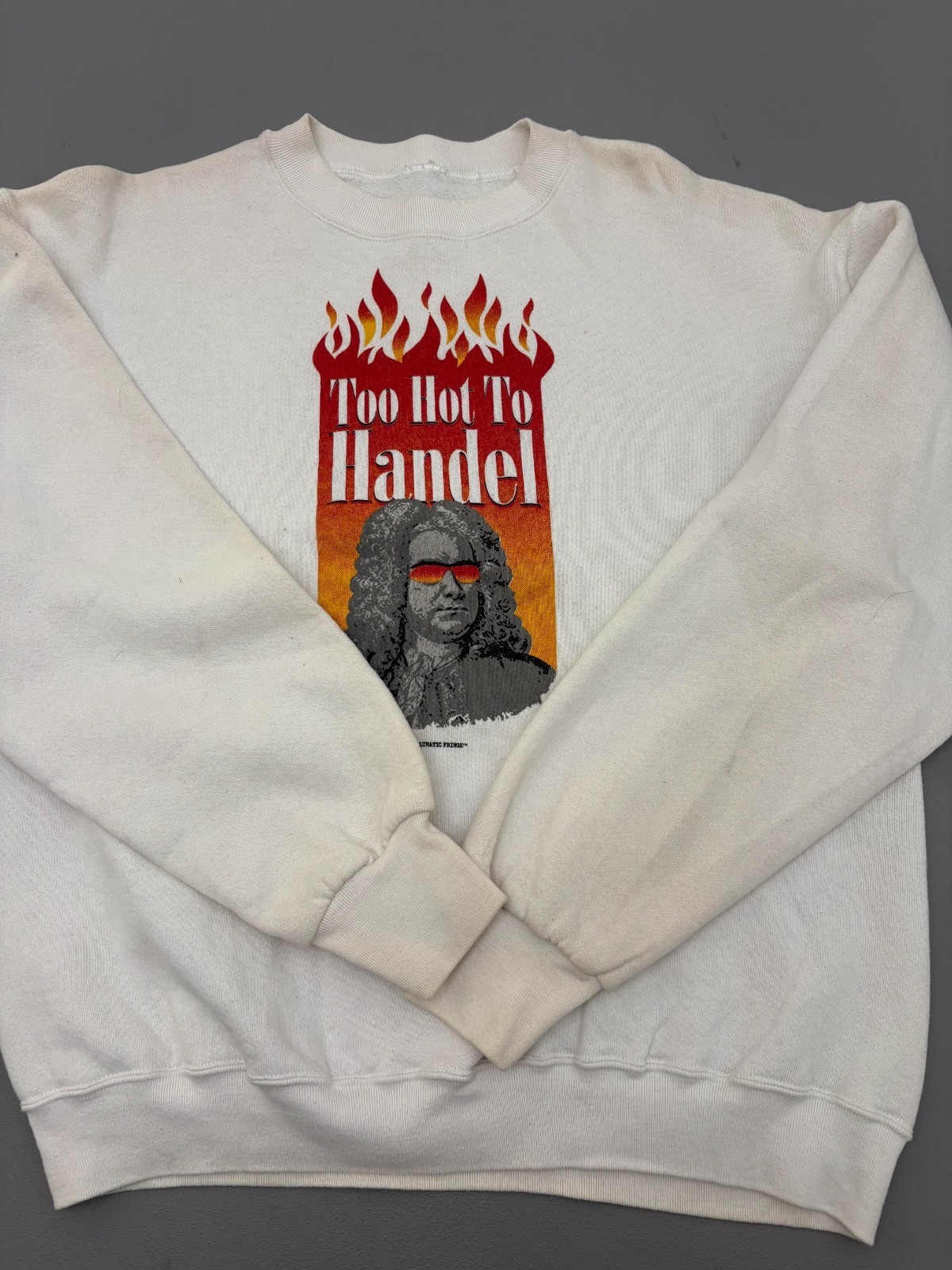 Vintage 90s Too Hot To Handel Sweatshirt Graphic Print Classic Music